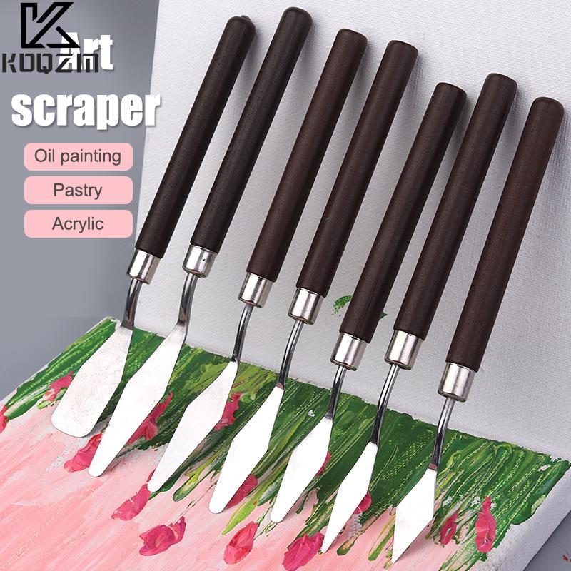 Drawknife Blade - 1-7 個ステンレス鋼へらキットパレットガッシュ用品油絵ナイフ美術絵画ツールセット柔軟な刃