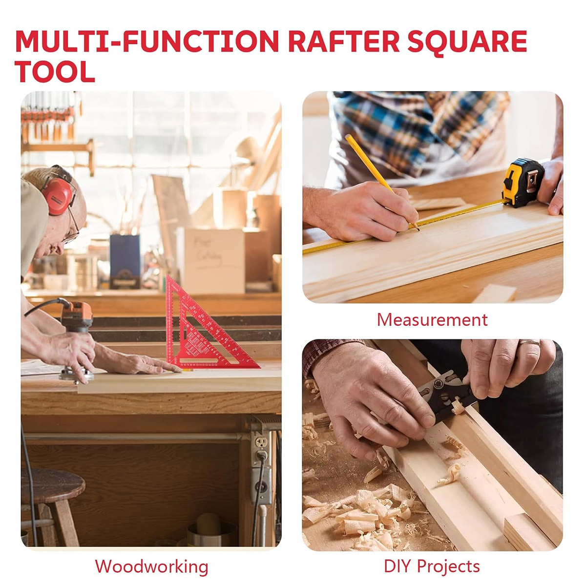 アルミ合金スピードスクエア高精度メートル三角定規木工角度測定 - Woodworking Workshop のレビューと価格